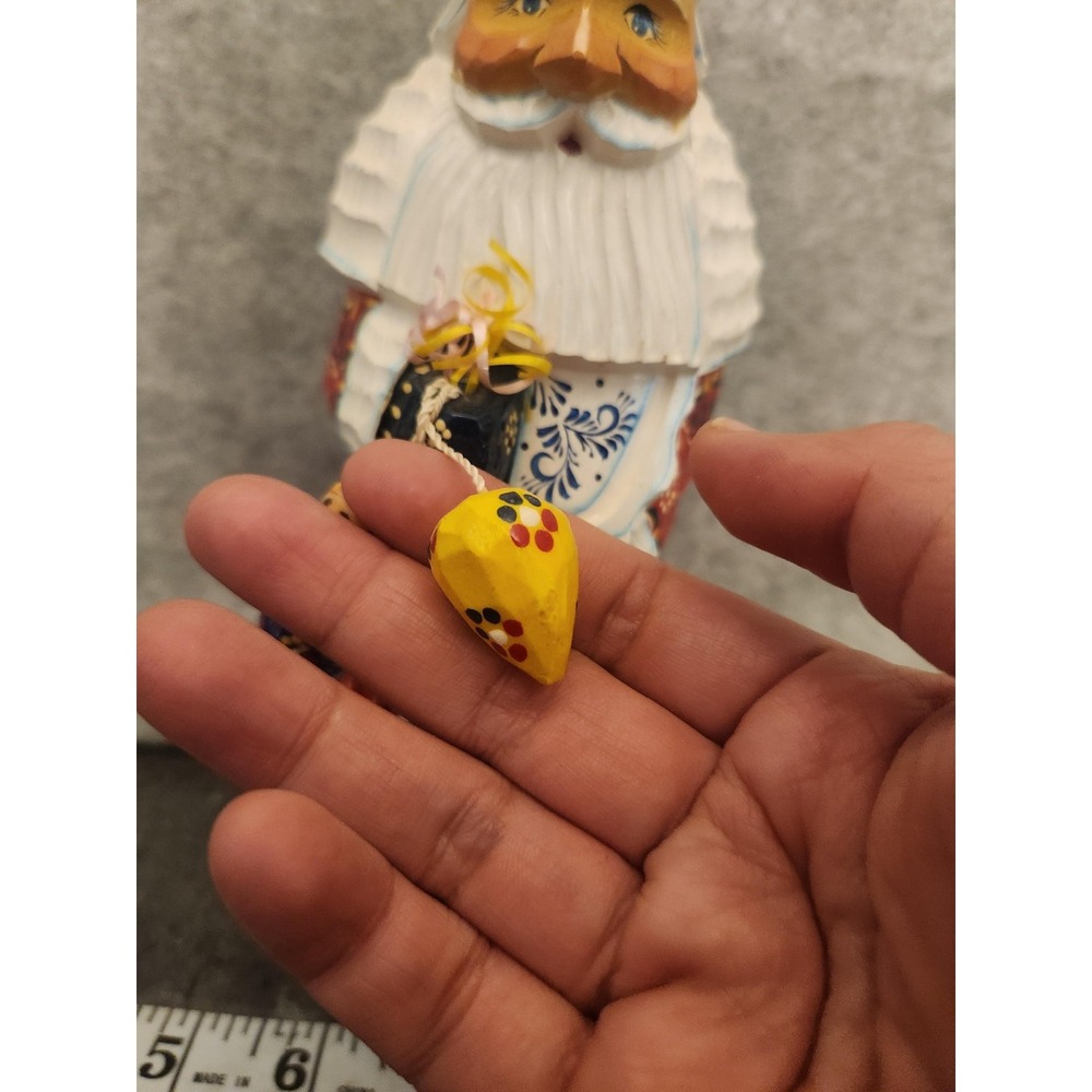 Russian Hand Carved Wood Santa Figurine Gzhel Khokhloma Sergiev Posad Christmas - Picture 5 of 16
